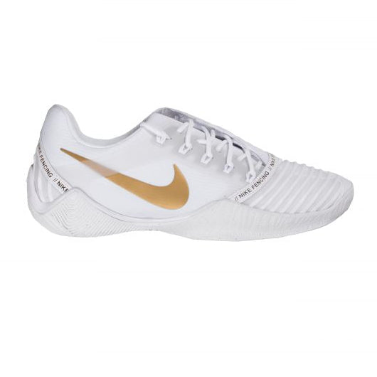 NIKE BALLESTRA2 Fencing Shoes, White/Gold