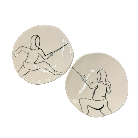 Handmade Ceramic Fencing Plate