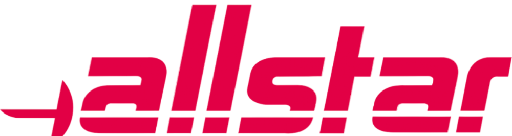 Red 'allstar' logo on a white background